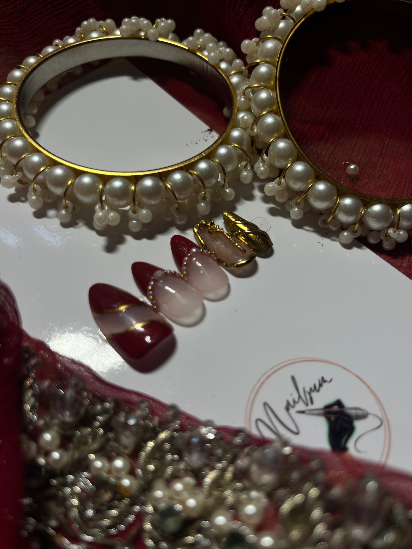 ZARI SET (DEEP RED)