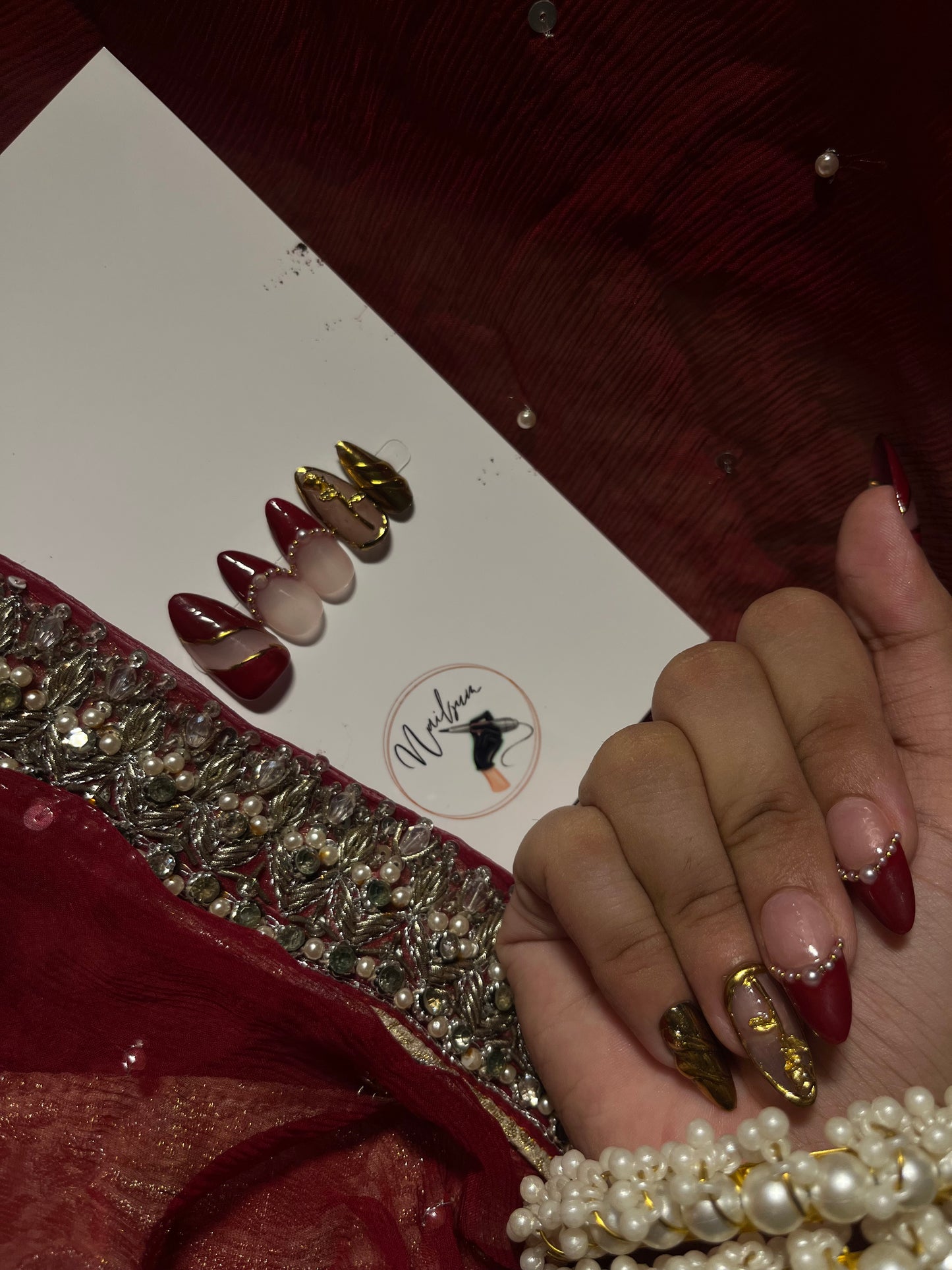 ZARI SET (DEEP RED)