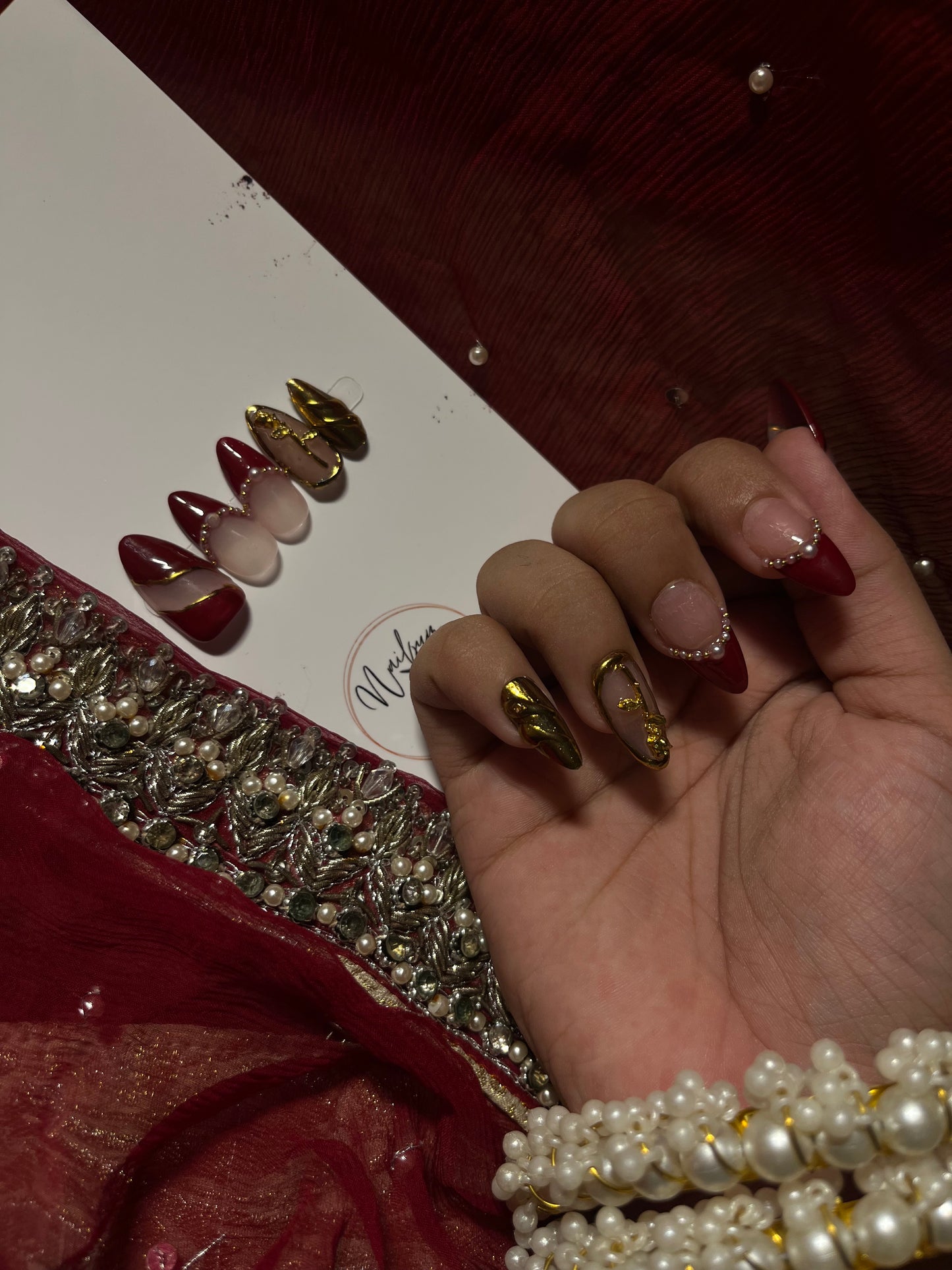 ZARI SET (DEEP RED)