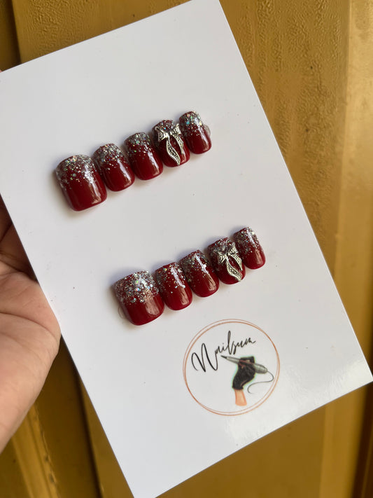 METALLIC BOW SET (RED SHORT COFFIN)