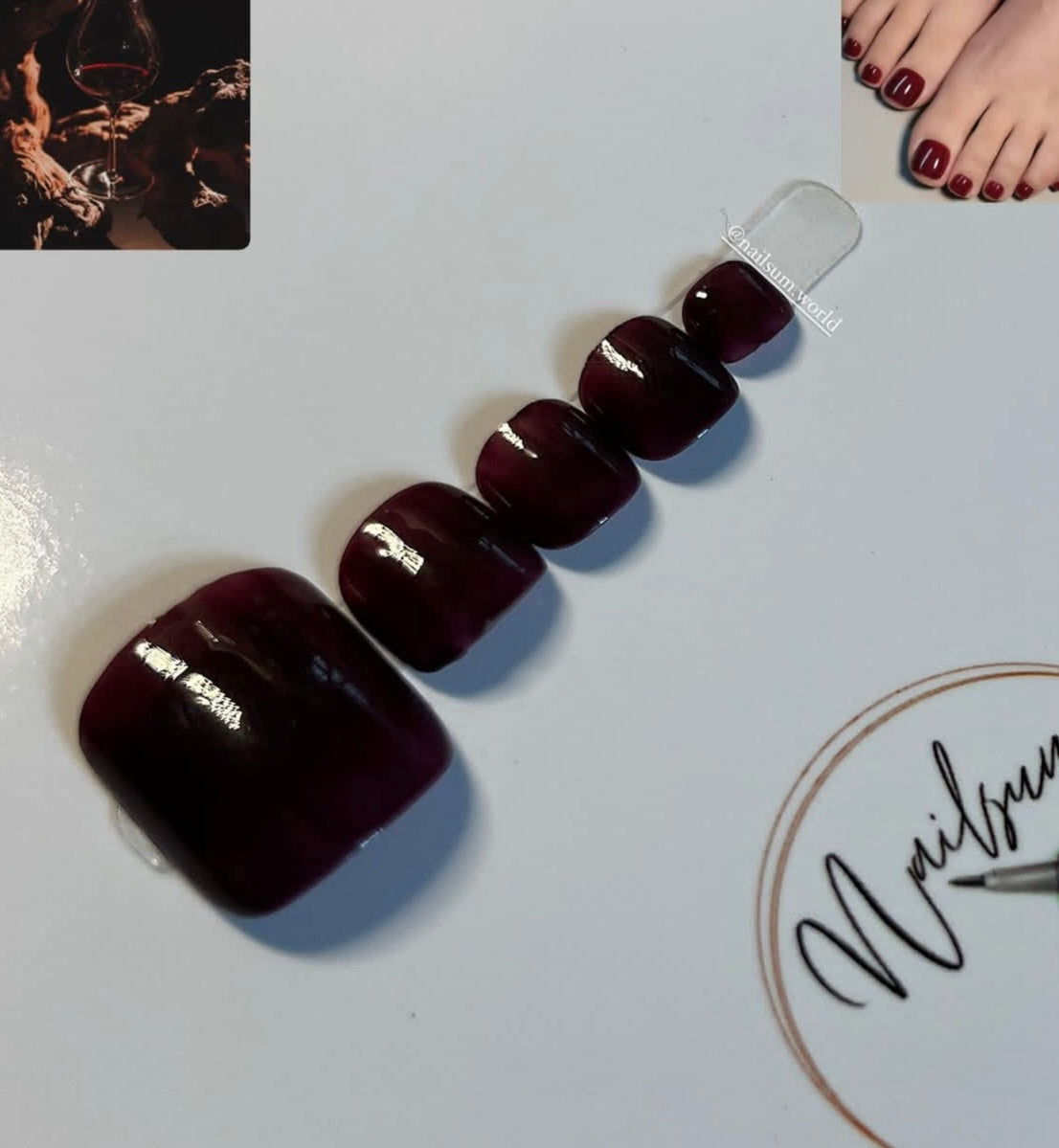 WINE SOLID TOE NAILS - Nailsum